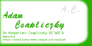adam csapliczky business card